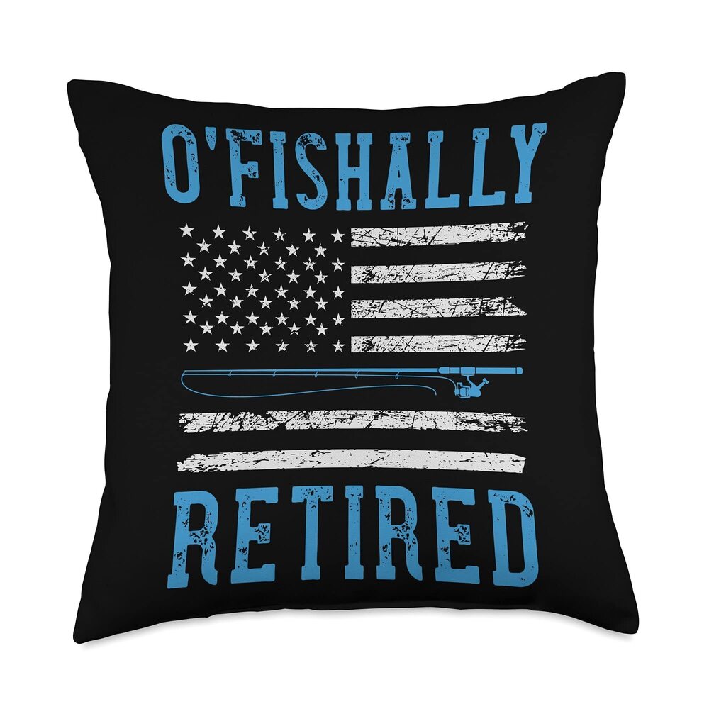 7903 Retired Police Officer Fishing Retirement Throw Pillow